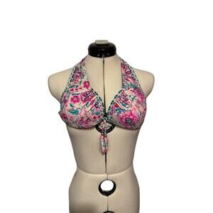 Collections by Catalina Bikini Top Pink Purple & Teal Medium (7-9)